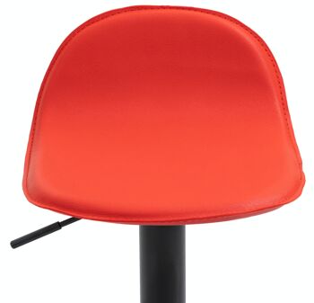 Tabouret de bar Lana V2 noir rouge 41x39x73 cuir artificiel rouge métal 7