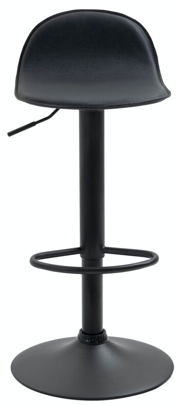 Tabouret de bar Lana V2 noir noir 41x39x73 simili cuir noir métal 2