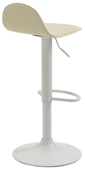 Tabouret de bar Lana V2 blanc crème 41x39x73 métal simili cuir crème 4