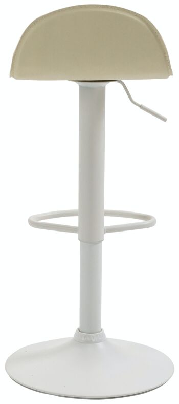 Tabouret de bar Lana V2 blanc crème 41x39x73 métal simili cuir crème 5