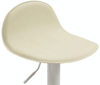 Tabouret de bar Lana V2 blanc crème 41x39x73 métal simili cuir crème 6