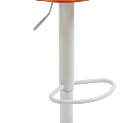 Taburete de bar Lana V2 blanco naranja 41x39x73 cuero artificial naranja metal