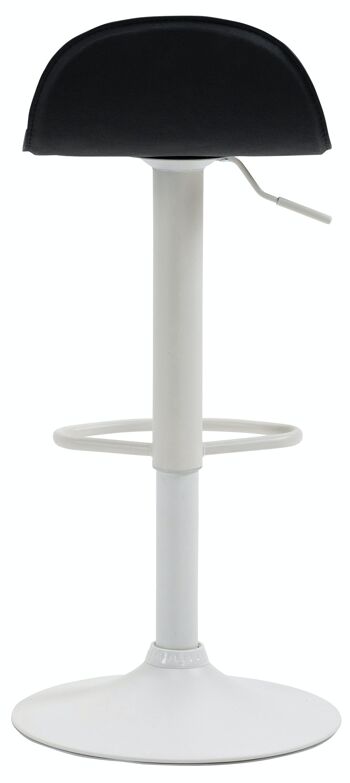 Tabouret de bar Lana V2 blanc noir 41x39x73 cuir artificiel noir métal 5