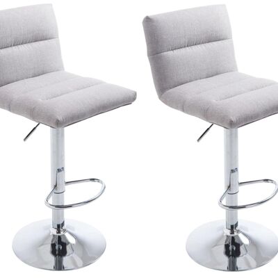 Lot de 2 tabourets de bar Limerick tissu chrome gris clair 51x42x84 gris clair Matière métal