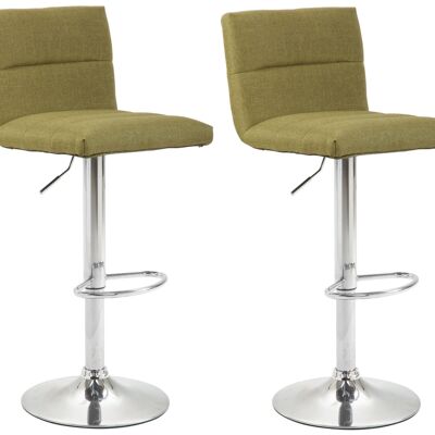 Set of 2 bar stools Limerick fabric chrome vegetable 51x42x84 vegetable Material metal