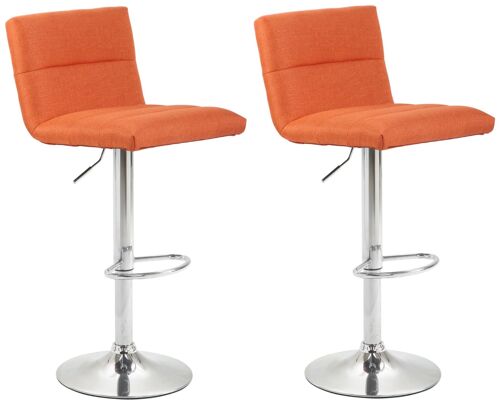 Set van 2 barkrukken Limerick stof chroom oranje 51x42x84 oranje Materiaal metaal