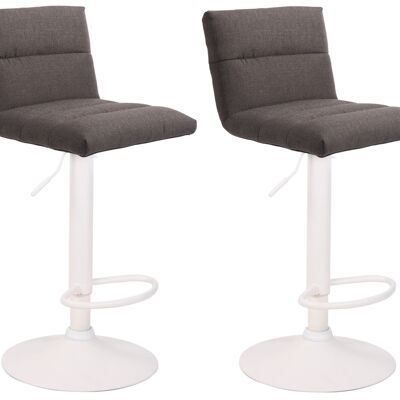 Lot de 2 tabourets de bar Limerick tissu blanc gris foncé 51x42x84 gris foncé Matière métal