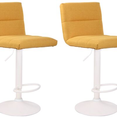 Set of 2 bar stools Limerick fabric white yellow 51x42x84 yellow Material metal