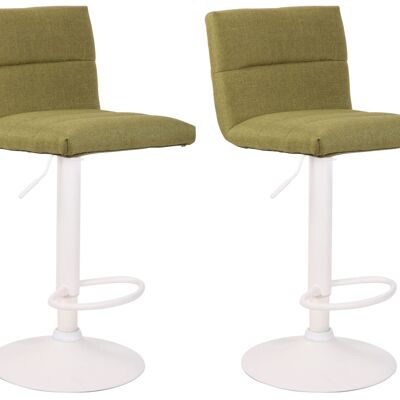 Set of 2 bar stools Limerick fabric white vegetable 51x42x84 vegetable Material metal