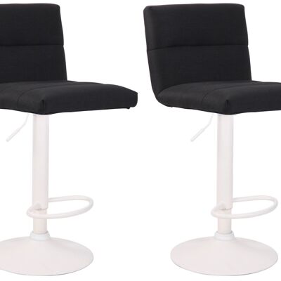 Lot de 2 tabourets de bar Limerick tissu blanc noir 51x42x84 noir Matière métal