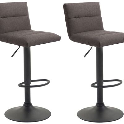 Lot de 2 tabourets de bar Limerick tissu noir gris foncé 51x42x84 gris foncé Matière métal