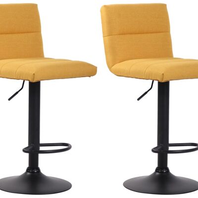 Set of 2 bar stools Limerick fabric black yellow 51x42x84 yellow Material metal