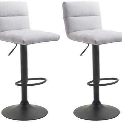 Lot de 2 tabourets de bar Limerick tissu noir gris clair 51x42x84 gris clair Matière métal