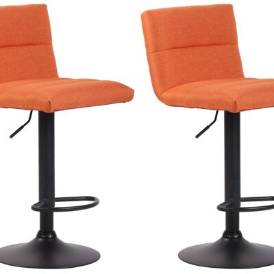 Set of 2 bar stools Limerick fabric black orange 51x42x84 orange Material metal