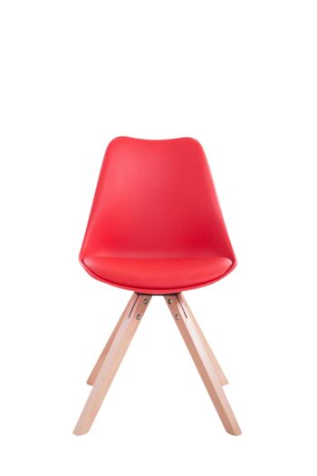 Lot de 4 chaises Toulouse simili cuir Natura Carré rouge 55,5x47,5x83 simili cuir rouge Bois 3