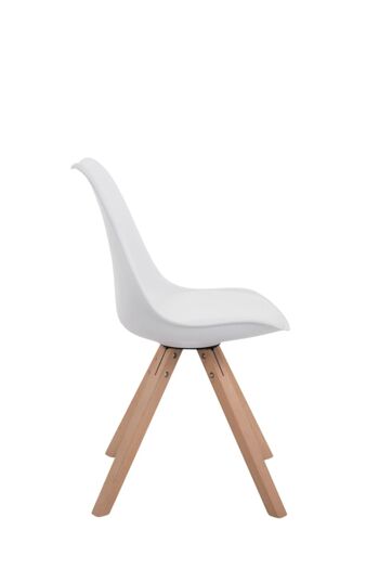 Lot de 4 chaises Toulouse simili cuir Natura Carré blanc 55,5x47,5x83 simili cuir blanc Bois 4