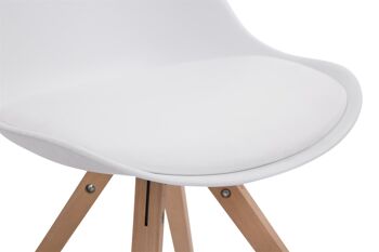 Lot de 4 chaises Toulouse simili cuir Natura Carré blanc 55,5x47,5x83 simili cuir blanc Bois 7