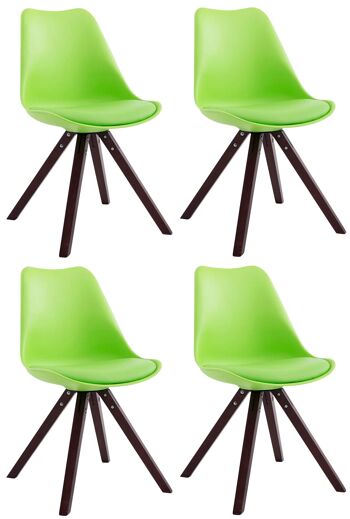 Lot de 4 chaises Toulouse simili cuir Cappuccino Carré végétal 55,5x47,5x83 simili cuir végétal Bois 1