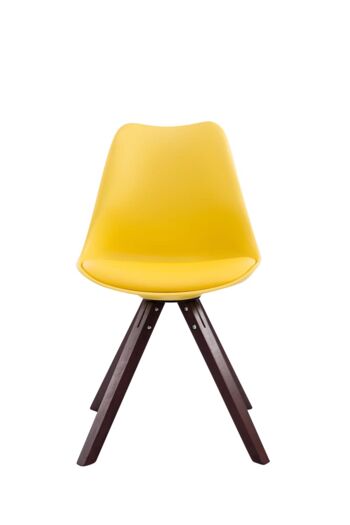 Lot de 4 chaises Toulouse simili cuir Cappuccino Square jaune 55,5x47,5x83 simili cuir jaune Bois 3