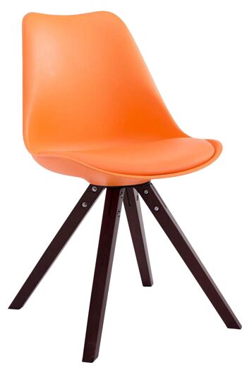 Lot de 4 chaises Toulouse simili cuir Cappuccino Carré orange 55,5x47,5x83 simili cuir orange Bois 2