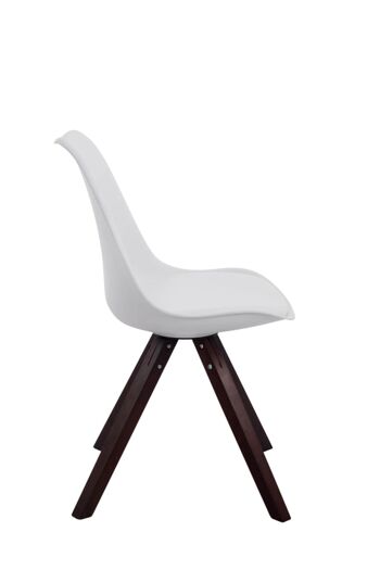 Lot de 4 chaises Toulouse simili cuir Cappuccino Carré blanc 55,5x47,5x83 simili cuir blanc Bois 4