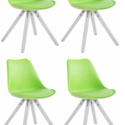 Set van 4 stoelen Toulouse imitatieleer wit Vierkant groente 55,5x47,5x83 groente kunstleer Hout