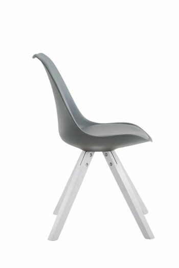 Lot de 4 chaises Toulouse simili cuir blanc Carré Gris 55,5x47,5x83 Simili cuir gris Bois 4