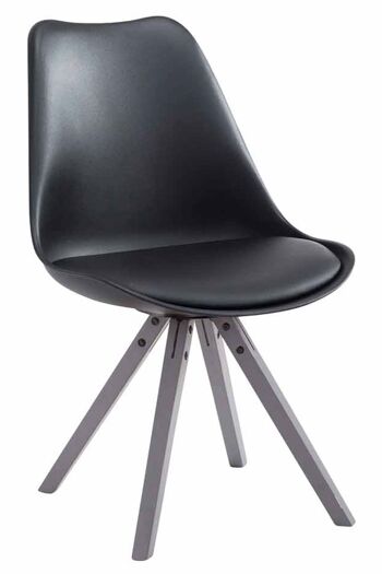 Lot de 4 chaises Toulouse simili cuir gris Square noir 55,5x47,5x83 simili cuir noir Bois 2