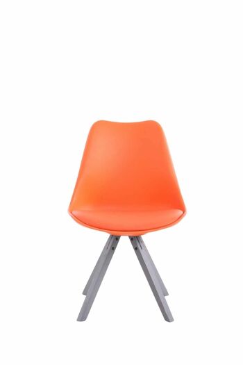 Lot de 4 chaises Toulouse simili cuir gris Square orange 55,5x47,5x83 simili cuir orange Bois 3