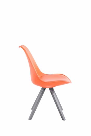 Lot de 4 chaises Toulouse simili cuir gris Square orange 55,5x47,5x83 simili cuir orange Bois 4