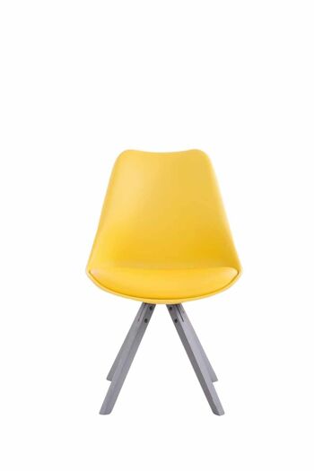 Lot de 4 chaises Toulouse simili cuir gris Carré jaune 55,5x47,5x83 simili cuir jaune Bois 3