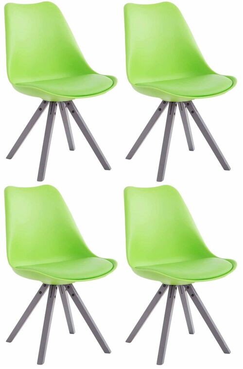 Set van 4 stoelen Toulouse kunstleer grijs Vierkant groente 55,5x47,5x83 groente kunstleer Hout