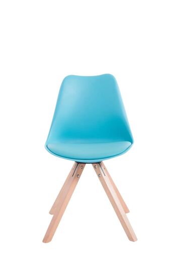 Lot de 4 chaises Toulouse simili cuir natura (chêne) Carré bleu 55,5x47,5x83 bois simili cuir bleu 3