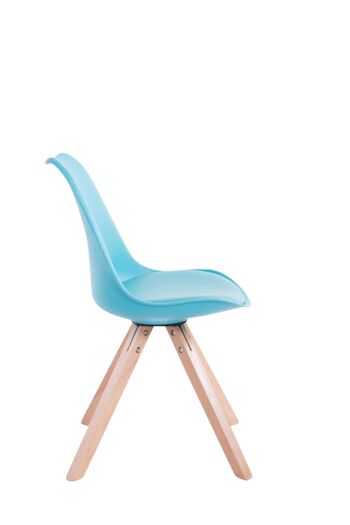 Lot de 4 chaises Toulouse simili cuir natura (chêne) Carré bleu 55,5x47,5x83 bois simili cuir bleu 4
