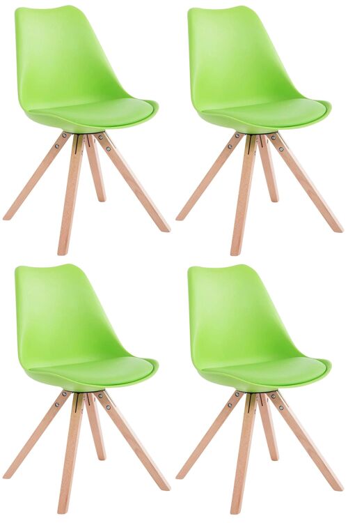 Set van 4 stoelen Toulouse imitatieleer natura (eiken) Vierkant groente 55,5x47,5x83 groente kunstleer Hout