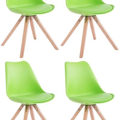 Set of 4 chairs Toulouse imitation leather natura (oak) Square vegetable 55.5x47.5x83 vegetable imitation leather Wood