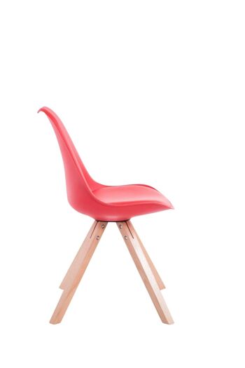 Lot de 4 chaises Toulouse simili cuir natura (chêne) Carré rouge 55,5x47,5x83 similicuir rouge Bois 4