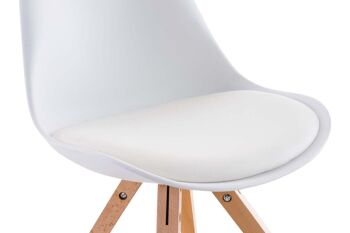 Lot de 4 chaises Toulouse simili cuir natura (chêne) Carré blanc 55,5x47,5x83 simili cuir blanc Bois 7