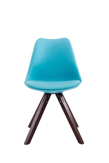 Lot de 4 chaises Toulouse simili cuir cappuccino (chêne) Carré bleu 55,5x47,5x83 simili cuir bleu Bois 3