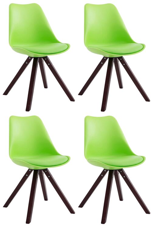 Set van 4 stoelen Toulouse imitatieleer cappuccino (eiken) Vierkant groente 55,5x47,5x83 groente kunstleer Hout