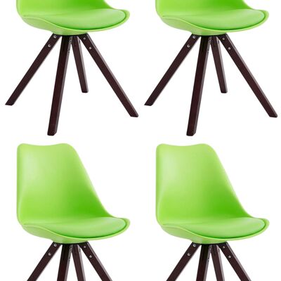 Set di 4 sedie Tolosa similpelle cappuccino (rovere) Quadrata vegetale 55,5x47,5x83 similpelle vegetale Legno