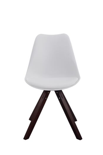 Lot de 4 chaises Toulouse simili cuir cappuccino (chêne) Carré blanc 55,5x47,5x83 simili cuir blanc Bois 3