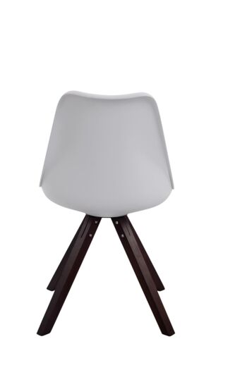 Lot de 4 chaises Toulouse simili cuir cappuccino (chêne) Carré blanc 55,5x47,5x83 simili cuir blanc Bois 5