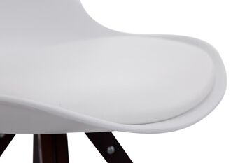 Lot de 4 chaises Toulouse simili cuir cappuccino (chêne) Carré blanc 55,5x47,5x83 simili cuir blanc Bois 6