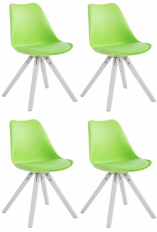 Set van 4 stoelen Toulouse imitatieleer wit (eiken) Vierkant groente 55,5x47,5x83 groente kunstleer Hout