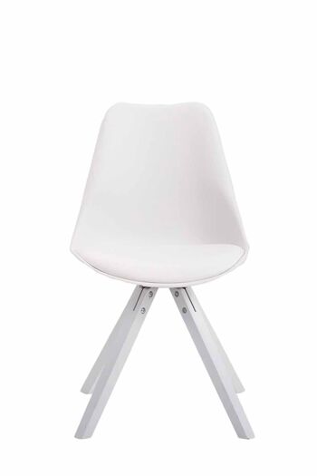 Lot de 4 chaises Toulouse simili cuir blanc (chêne) Carré blanc 55,5x47,5x83 simili cuir blanc Bois 3