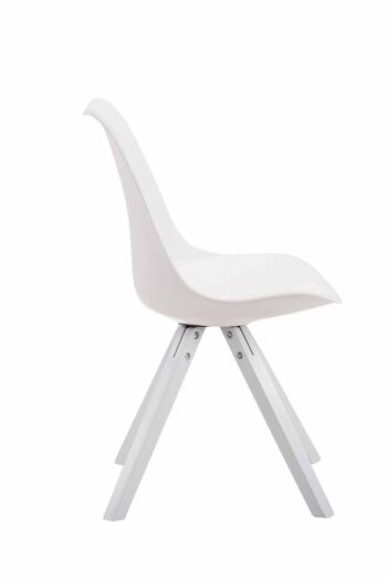 Lot de 4 chaises Toulouse simili cuir blanc (chêne) Carré blanc 55,5x47,5x83 simili cuir blanc Bois 4