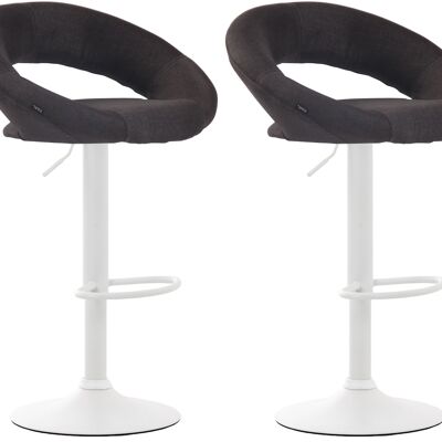 Set of 2 bar stools Olinda fabric white dark gray 47x53x80 dark gray Material metal