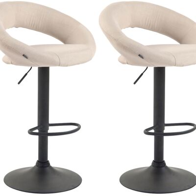 Set of 2 bar stools Olinda fabric black cream 47x53x80 cream Material metal