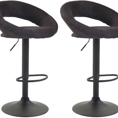 Set of 2 bar stools Olinda fabric black dark gray 47x53x80 dark gray Material metal